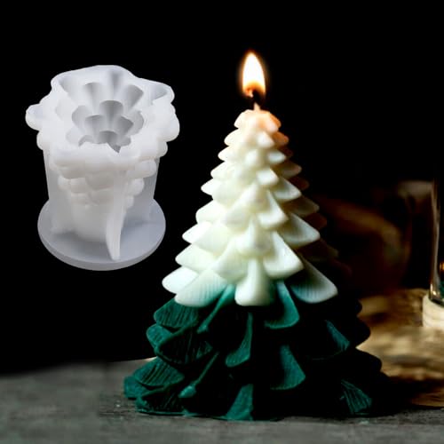 EPODA Kerzen Formen Silikon Weihnachten, Silikonform Tannenbaum, Kerzenformen zum Gießen, 3D GießForm Tannenbaum Für Duftkerzen, Ornamente, Geschenke von EPODA