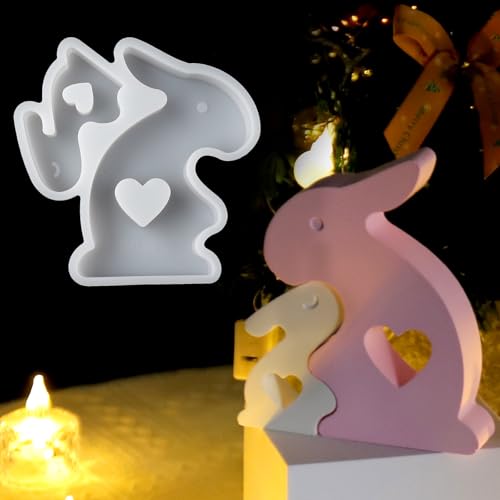 EPODA Silikonform Hase, Silikonformen GießFormen Hase, Silikonform Osterhasen 3D, GießFormen Silikon Osterhase, Silikonformen Ostern Hasenform Für Ostern von EPODA