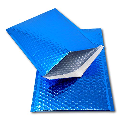 EPOSGEAR Luftpolsterumschläge aus metallischer Folie, ideal für Marketing, Werbeaktionen oder als Alternative zu Geschenkpapier, A4/C4, 324 x 230 mm, Blau, 10 Stück von EPOSGEAR