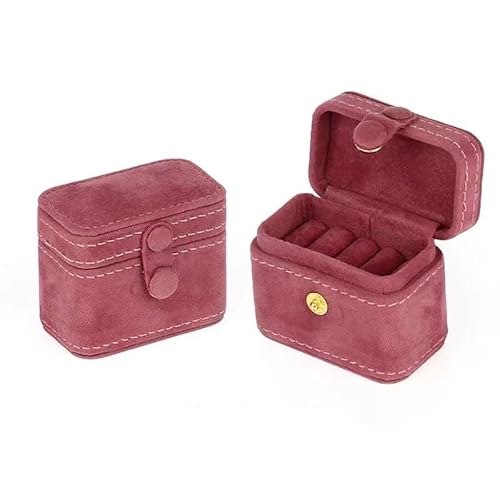 EQEQE Organizer-Box, Reise-Schmuckkästchen, Schmuckkästchen, Schmuck-Organizer, kleine Schmuckschatulle, niedliche tragbare Schmuck-Aufbewahrungsbox, einfacher High-End-Schmuck(Pink) von EQEQE