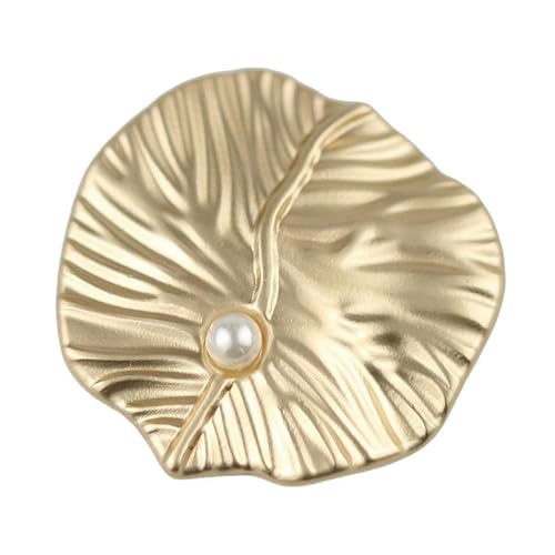 Knöpfe, Metall-Perlenknöpfe for 10 Stück, Blattform, Perlmuttknöpfe for Nähen, Strass-Ösenknopf, Nähzubehör(Gold,18 mm) von EQQHJL