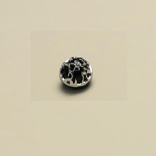 Knöpfe, Metall Perlmuttknöpfe for 10 Stück runde Kugelperle mit Bohrung Perlmuttknöpfe for Aufnähen Perlmuttschaftknopf Perlmuttknöpfe(Silver Black,15mm) von EQQHJL