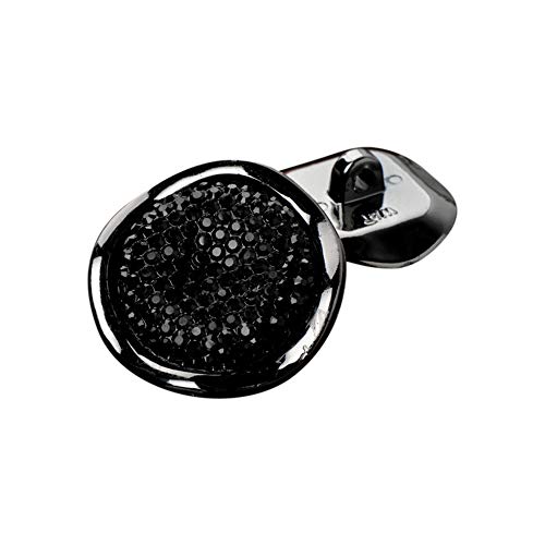 Knöpfe, Metallknöpfe, 12 Stück, glänzend, rund, mit gewelltem Rand, Kunstharz-Strass, for Nähen und Basteln, Schwarz, 25 mm(Black,18mm) von EQQHJL
