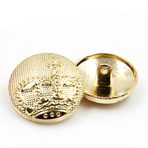 Knöpfe, Metallknöpfe 10 Stück Mode Metallknöpfe Gold Krone Breasted Buttons(12.5mm) von EQQHJL