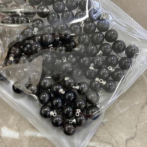 Knöpfe, Metallperlenknöpfe for 10 Stück, leichte Metallknöpfe, Strassknöpfe, Glas-Strass-Ösenknopf, DIY-Nähzubehör, Kleidung(Black silver beads) von EQQHJL