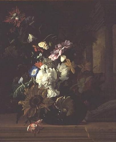 EQVRDCUW Ölgemälde Leinwand Malerei Poster Leinwand Plakat Blumenvase von Ruysch Leinwandbilder Bild für Wanddekoration 60x90cm von EQVRDCUW