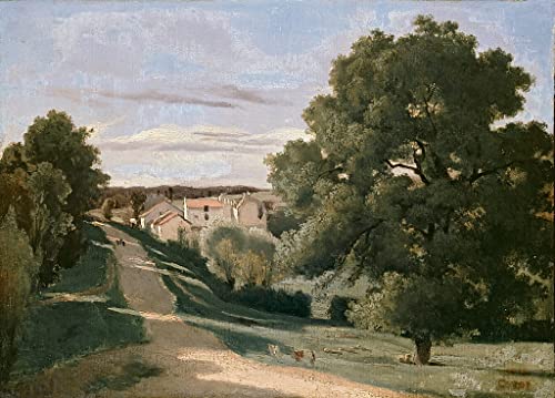 EQVRDCUW Ölgemälde Leinwand Malerei Poster Leinwand Plakat Le Petit Chaville in der Nähe von Ville-d'avray C von Jean Baptiste Camille Corot Leinwandbilder Bild für Wanddekoration 60x90cm von EQVRDCUW