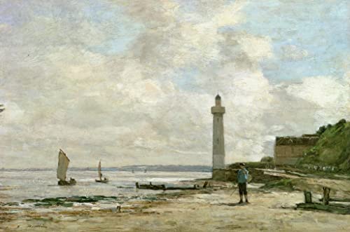 EQVRDCUW Ölgemälde Leinwand Malerei Poster Leinwand Plakat Leuchtturm von honfleur von eugene louis boudin Leinwandbilder Bild für Wanddekoration 60x90cm von EQVRDCUW