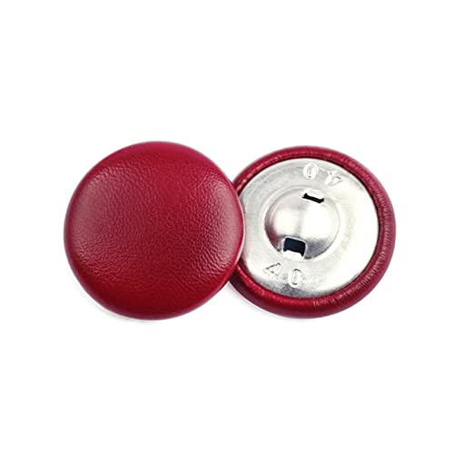 ERERE 10 Stück Lederknöpfe, for DIY-Nähen, Bekleidungszubehör, Windjacken-Mantel- und Sofaknöpfe – Glatte Oberfläche mit soliden Kanten(Deep red,11mm) von ERERE