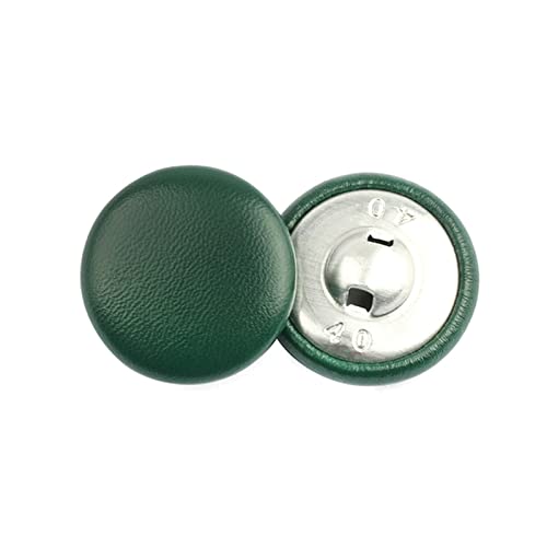 ERERE 10 Stück Lederknöpfe, for DIY-Nähen, Bekleidungszubehör, Windjacken-Mantel- und Sofaknöpfe – Glatte Oberfläche mit soliden Kanten(Green,11mm) von ERERE