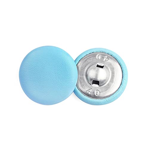 ERERE 10 Stück Lederknöpfe, for DIY-Nähen, Bekleidungszubehör, Windjacken-Mantel- und Sofaknöpfe – Glatte Oberfläche mit soliden Kanten(Light Blue,11mm) von ERERE