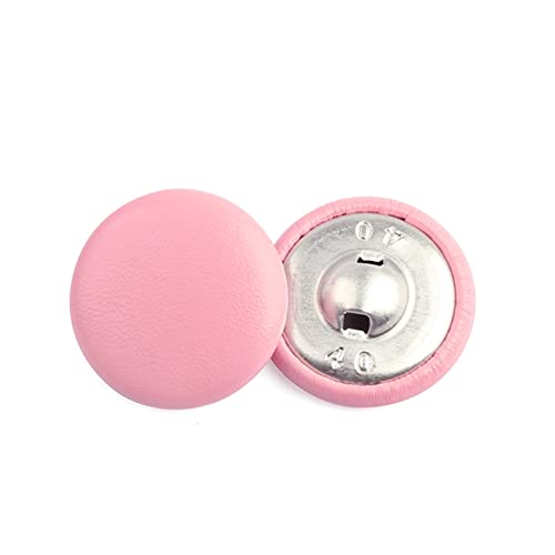 ERERE 10 Stück Lederknöpfe, for DIY-Nähen, Bekleidungszubehör, Windjacken-Mantel- und Sofaknöpfe – Glatte Oberfläche mit soliden Kanten(Pink,11mm) von ERERE