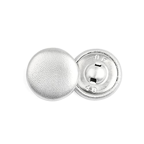 ERERE 10 Stück Lederknöpfe, for DIY-Nähen, Bekleidungszubehör, Windjacken-Mantel- und Sofaknöpfe – Glatte Oberfläche mit soliden Kanten(Silver,11mm) von ERERE