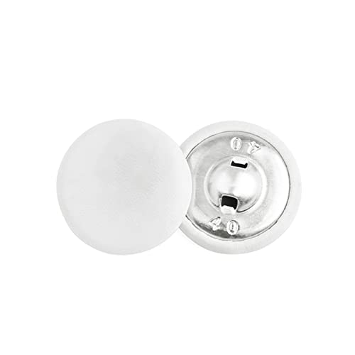 ERERE 10 Stück Lederknöpfe, for DIY-Nähen, Bekleidungszubehör, Windjacken-Mantel- und Sofaknöpfe – Glatte Oberfläche mit soliden Kanten(White,15mm) von ERERE