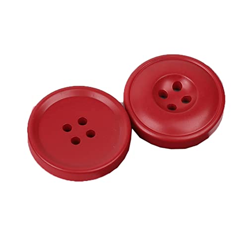 ERERE 6 Stück rote 4-Loch-Knöpfe, Nähzubehör, dekorative Knöpfe for Kleidung, Basteln, DIY, handgefertigte Projekte(Red,20mm) von ERERE