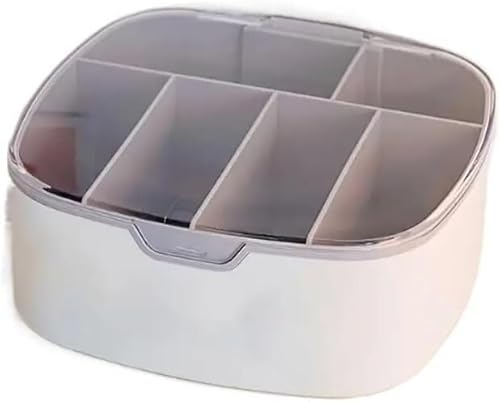 ERERE Kabelmanagementbox, Kabelaufräumbox, Kabel-Organizer-Box, staubdichtes Fach, multifunktionale Aufbewahrungsbox for Kleinigkeiten, Sortierbox aus Kunststoff for Schreibtisch-Schulbedarf(White) von ERERE