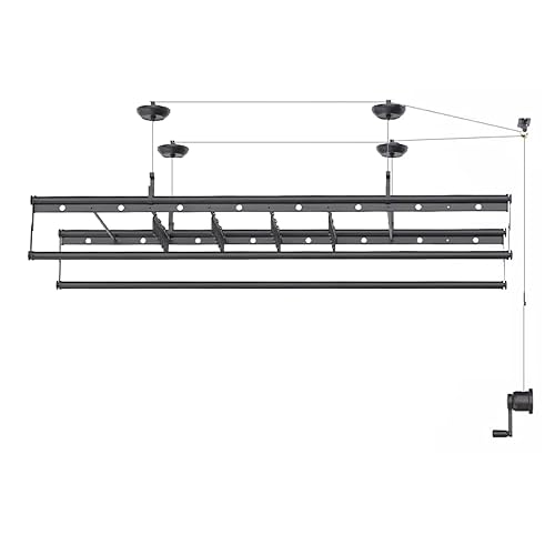 Wäscheständer, elektrischer Wäscheständer, zum Anheben von Kleiderbügeln, Balkon, Haushalt, Handkurbel, manuelle Wäschestange, Steppdecke, Kleiderbügel für den Innenbereich, an der Decke montierter W von ERHGGFDSD