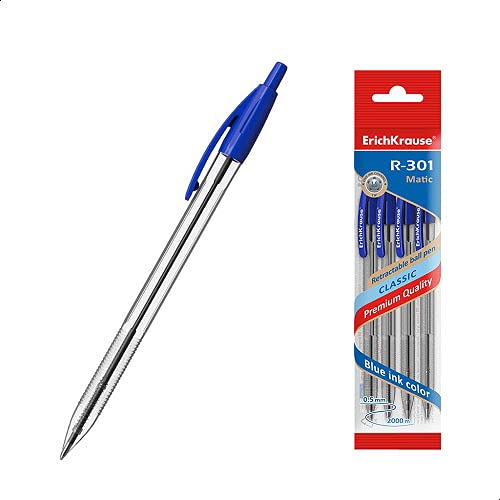 ERICHKRAUSE Kugelschreiber und Roller, automatisch, R-301 Classic Matic 10, Standardspitze 10 mm, schnell trocknende Tinte, Farbe Azur von ERICHKRAUSE