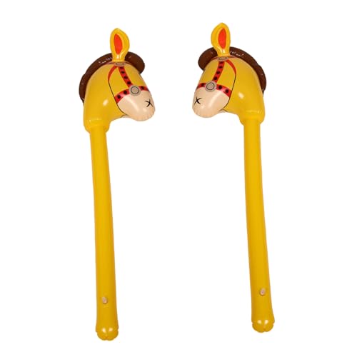 2St Aufblasbarer Pferdekopfstab für outdoor aufblasbare tiere aufblasbares kindergeburtstag deko Pferdestütze Western-Partydekorationen PVC Yellow ERINGOGO von ERINGOGO