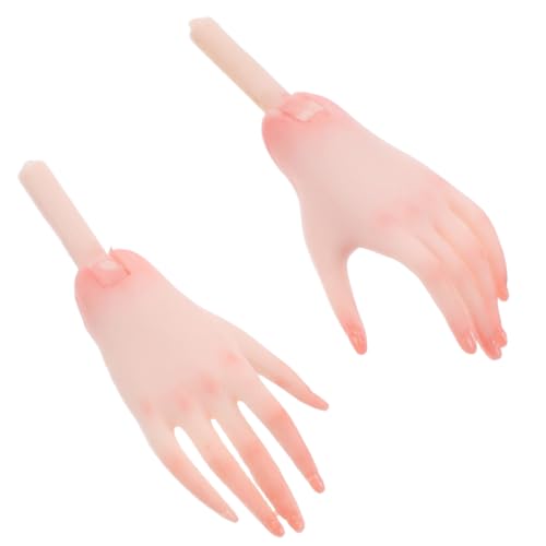 ERINGOGO 1 Paar Puppenpalme Ersatzpuppe Tragbares Messgerät einfache Knöpfe Wollpuppe Mini-Küken Puppen Zubehör Teile Hand Teile für Puppen Mannequin-Hand Handspielzeug Plastik Rosa von ERINGOGO