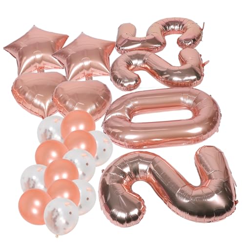 ERINGOGO 1 Satz 2025 Pailletten-ballon-set Party-layout-ballon Fotokabinen-requisiten Für Das Neue Jahr Party-layout-requisite Party-requisite Latexballon Aluminiumfolie Rose Gold von ERINGOGO