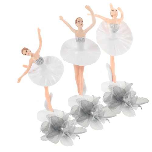 ERINGOGO 1 Satz 6 Stk Ballettmädchen-Ornamente Autodekoration Braut- Hochzeitstorte Topper Figuren Tortendeko Ballett Tortenfigur Ballett Kuchen liefert Tortendeko Gittergewebe Weiß von ERINGOGO