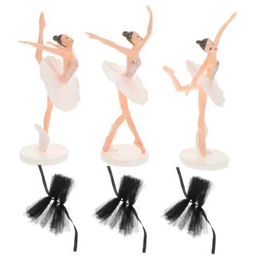 ERINGOGO 1 Satz Dekorative Ballett-Ornamente Kuchendekorationen Mädchen Ballerina Ballett Kuchendekoration Ballett Figuren Deko Miniatur-Landschaftsdekor Miniaturen Gittergewebe Black von ERINGOGO