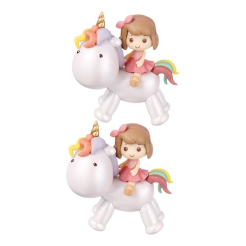 ERINGOGO 1 Satz Einhorn-kuchendekoration Einfache Dekoration Fee Zubehör Ornamentendekoration Kuchenschmuck Schwimmbad Dreidimensionale Puppe Mädchen-ornamente Lüfter Quaste Pvc 2st von ERINGOGO