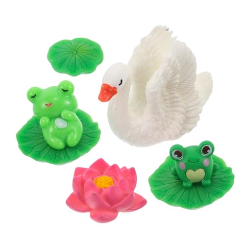 ERINGOGO 1 Set Mini Frosch Schwan Mini Ornamente Büro Dekoration Aquarium Büro Schreibtisch Dekoration Schreibtisch Dekoration Winzige Frösche Mini Tiere Miniatur Figuren Frosch von ERINGOGO