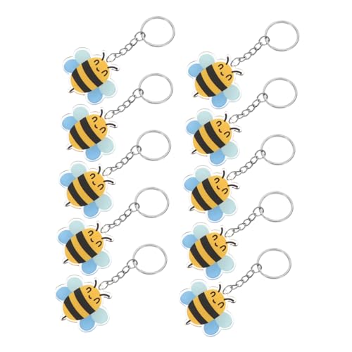 ERINGOGO 10 Stück Bienen Schlüsselanhänger Autoschlüssel Anhänger Bienen Anhänger Tasche Hängende Dekoration Cartoon Bienen Schlüsselanhänger Rucksack Schlüsselanhänger Schlüssel von ERINGOGO