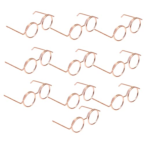 ERINGOGO 10 Stück Metallbrille Mini-Neuheitsbrille kleine Puppenbrille Miniatur kindertagsgeschenke puppenkleidung Brillen kauspielzeug Brille zum Anziehen der Puppe Mini-Puppen-Brille von ERINGOGO