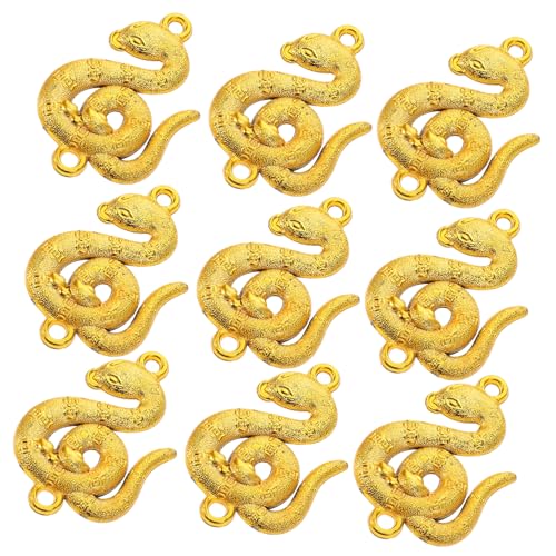 ERINGOGO 10 Stück Schlangen Anhänger Charms Goldene Charm Anhänger Für Die Schmuckherstellung Westliche Charms Für Die Schmuckherstellung Kunststoff von ERINGOGO