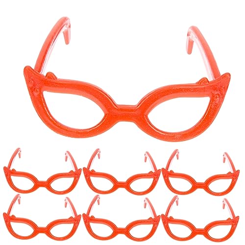 ERINGOGO 100 Stück Puppenbrille Babypuppensachen wiedergeborene Babypuppen Puppen Kleidung Puppen Klamotten Gläser Minibrille für Puppen 1/6 Puppenzubehör Plastik rot von ERINGOGO