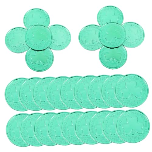 ERINGOGO 100St Kleeblatt-Münze Gewebe Konfetti Quilling feenhafte Partydekorationen Urlaub bastelzeug glucksbringer st. Patrick's Day Tischdekoration st. Patrick's Day liefert Plastik Green von ERINGOGO