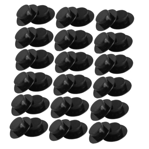 ERINGOGO 100st Entzückende Miniaturhüte Mini-rote Flagge Dekorative Minihüte Puppenhüte Kawaii Minihüte Mini-Zylinder Zum Basteln Minigolf-Fahnen Winzige Zylinder Black Plastik von ERINGOGO