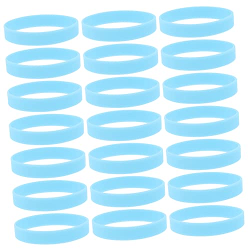 ERINGOGO 100st Leuchtendes Silikonarmband Bulk-armband Weiße Armbänder Leuchtstäbe Masse Bands Glowstick-armbänder Lüfter Schweißbänder Teil Begünstigt Leuchtende Armbänder Blue Kieselgel von ERINGOGO