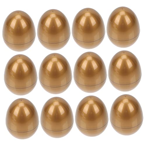 ERINGOGO 12 Stk Ostereier Metallische leere Eier Osterkorb Osterkörbchenfüller klares Osterei easter egg set easter egg decoration ostern leere eier Ostergeschenke Plastik Golden von ERINGOGO