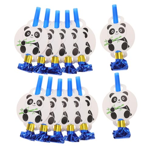 ERINGOGO 12 Stück Panzer Luft kabellos Gebläse aufdecken kinderparty party dekoration Panda Mottoparty Party-Deko hochzeit deko gastgeschenke hochzeit Partyhörner pfeifen Blasrohr Papier von ERINGOGO