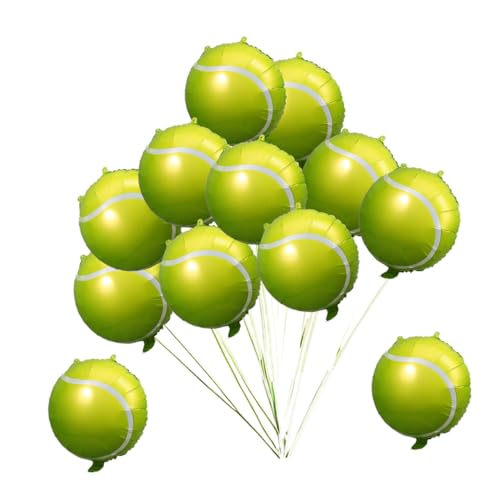 ERINGOGO 12 Stück Tennisballon große Luftballons Ballons Helium Luftballons für Sportpartys Heliumballons Tennisparty Tennisschläger Partyballon Party-Ballon-Anhänger Aluminiumfolie Green von ERINGOGO