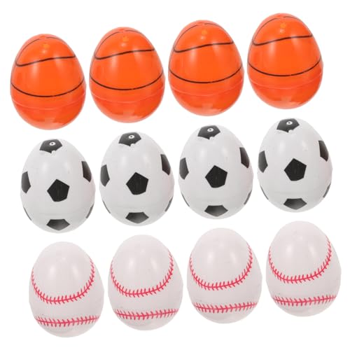 ERINGOGO 12St Offenes Osterei Ei Partybevorzugung Stuffer Gefälligkeiten für Sportpartys Fußball Süßigkeiten Fußballeier plastikenten easter susigkeite toy Partyzubehör Süßigkeitenbehälter von ERINGOGO