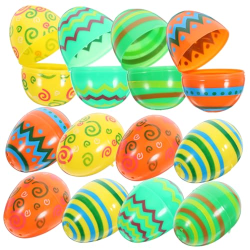 ERINGOGO 12St Osterei fillable easter eggs eierfarben ostern für geldgeschenke ostern Füllstoffe passende Eier befüllbar füllbare Kugeln in Ostereiform osterparty gefallen Plastik von ERINGOGO