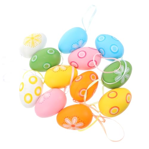 ERINGOGO 12St Ostereier Eierpulver plastikeier für ostern basteln zu ostern osterleckereien osterpresente Osterei-Requisite fröhliche osterdekoration Kunststoff- -Material Colorful von ERINGOGO