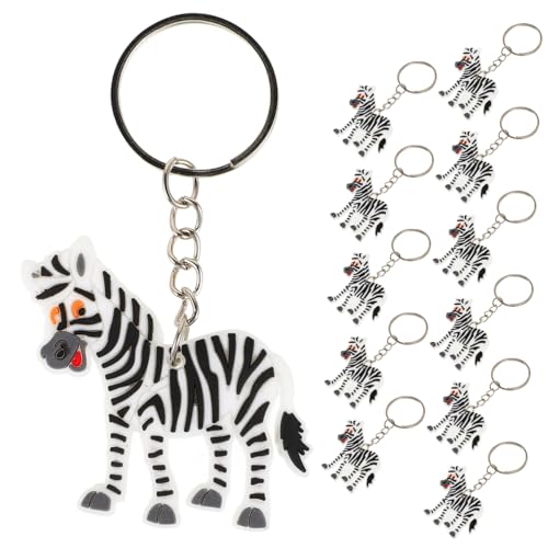 ERINGOGO 12St Zebra-Schlüsselanhänger Partyzubehör für Tiere Handtasche zum Aufhängen Tier Schlüsselanhänger Handtasche Anhänger Auto-Deko schlüsselringe Rucksack-Anhänger Zebra-Anhänger von ERINGOGO