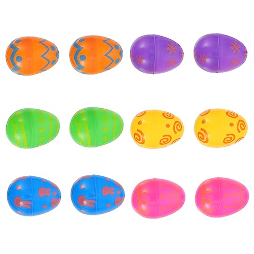 ERINGOGO 12st Ostereier Mini-eier Eierablage Spender Passendes Eierbecher Eierkocher Blase Vorgefüllt Party Helles Leeres Osterei Befüllbares Ostereidekor Colorful Plastik von ERINGOGO