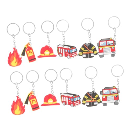 ERINGOGO 12st Partygeschenke Für Feuerwehrleute Feuerwehrmann-schmuckgeschenke Feuerlöscher Feuerwehr-schlüsselanhänger Feuerwehrmann Schmuck Schlüsselanhängerhalter Kette Colorful Metall von ERINGOGO