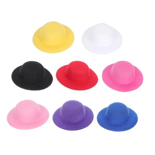 ERINGOGO 16 Stück DIY Hüte Für Mini Puppen Mini Tops Puppenhüte Schmuckhüte Zum Basteln Formelle Puppenhüte Miniaturhüte Für Puppen Teeparty Hüte Für Frauen Hüte Für Tee Aus Stoff von ERINGOGO