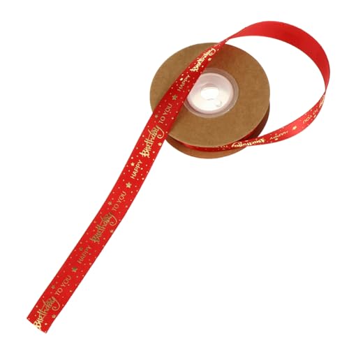 ERINGOGO 1Rolle Gildende Bänder Aus Polyester Dekorative Bänder Für DIY Geschenkverpackungsbänder Zum Rotes Satinband Für Bastelprojekte von ERINGOGO