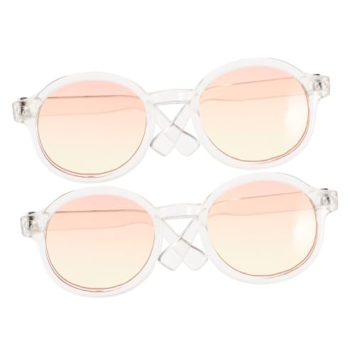 ERINGOGO 2 Paare Puppe Mini - Brille Damen Leichte Brille Stern - Ästhetische Sonnenbrillen Damen Rave - Brille Über Brille Flippige Plastik von ERINGOGO