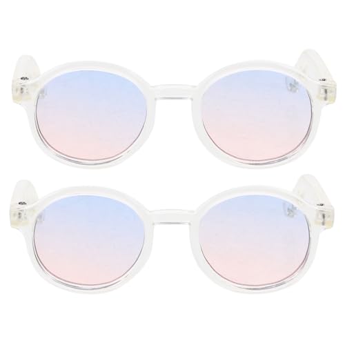 ERINGOGO 2 Paare Puppe Mini - Brille in Herzform Frauen ovale Retro - für Damen Gläser trendy Zubehör dekorative Puppenbrille Mini - Brillenmodelle Plastik von ERINGOGO