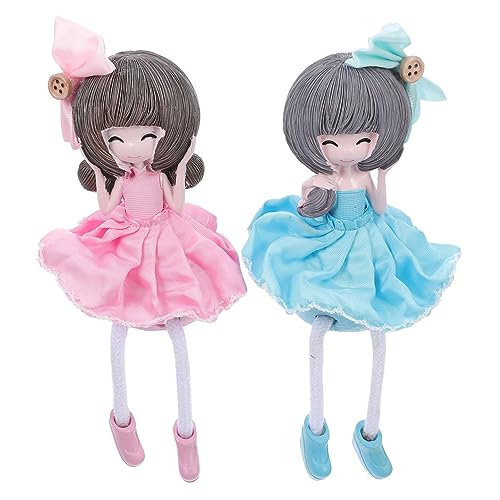 ERINGOGO 2 STK Blumenfee Puppe hängendes Puppenhandwerk Figur Fee Puppe mit hängenden Füßen Miniatur-Feen deko Dolls for Mädchen Puppe Mädchen Fee Puppe Stoff von ERINGOGO